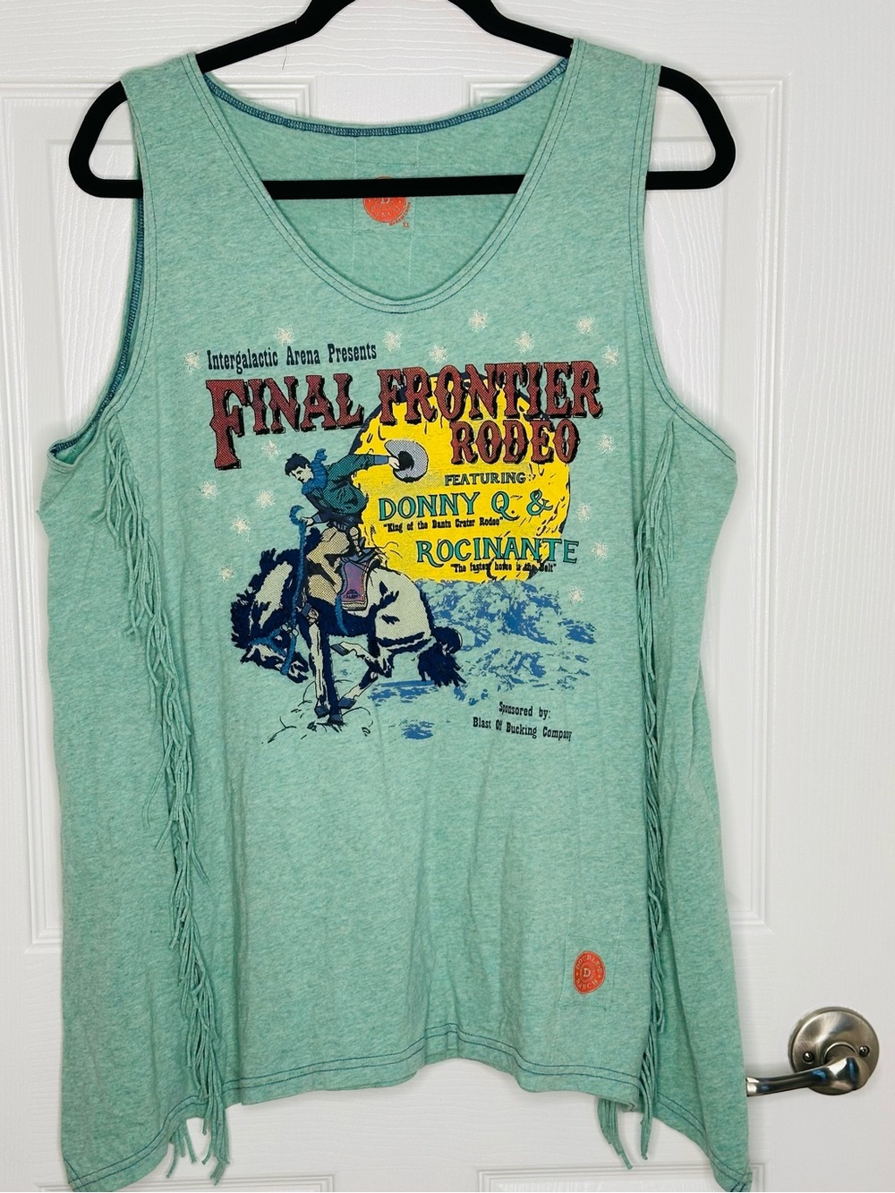 Double D Ranch Seafoam Green 'Final Frontier Rodeo' Fringe Tank #Double D